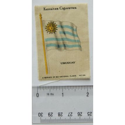 1939 Kensitas Cigarette Silk, National Flags No. 59, Uruguay