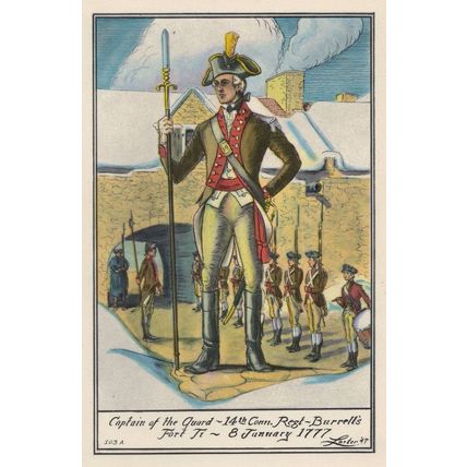 Captain Of The Guard 1777 Canadian Military Uniform Postcard