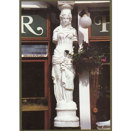Cheltenham Spa Montpellier Pub Door Statue Caryatides Large Gloucester Postcard