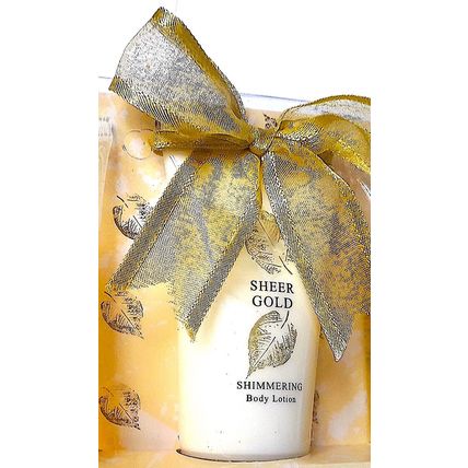 UNUSED GIFT * SHEER GOLD Bath COLLECTION of THREE - BODY WASH, LOTION, ESSENCE *