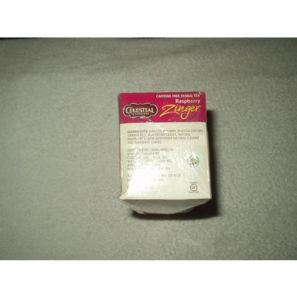 celestial seasonings rasberry zinger herbal tea 20 ea. sealed best by 4/21/22