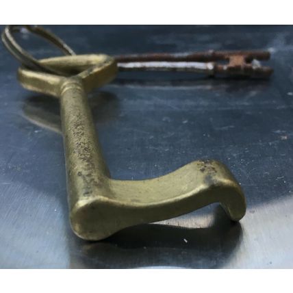 LOT 3 Skeleton Keys steel & solid brass vintage door gate metal