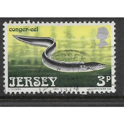 JERSEY 1973 MARINE LIFE 3p CONGER EEL SG 100 FINE USED#3