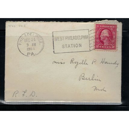 ZAYIX - Trains / Railroads 1924 United States West Philadelphia Station Xmas Eve