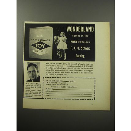 1955 F.A.O. Schwarz Toys Ad - Wonderland comes