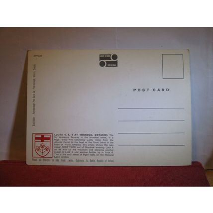 LOCK 4 5 6 WELLAND CANAL, THOROLD, ONTARIO, CANADA unused postcard by J. Hinde #