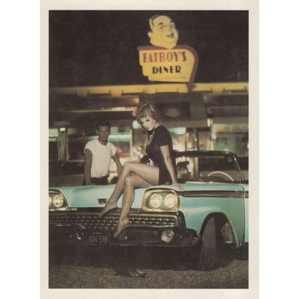 Fatboys Restaurant Diner Classic Car Sexy Woman Postcard