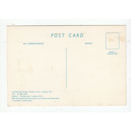 The Cumberland Hotel Marble Arch London Postcard