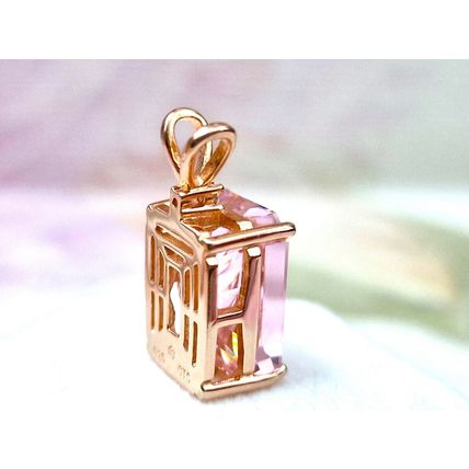 8ct Pink Cubic Zirconia Radiant Cut Pendant 14k Rose Gold Overlay 925 Silver