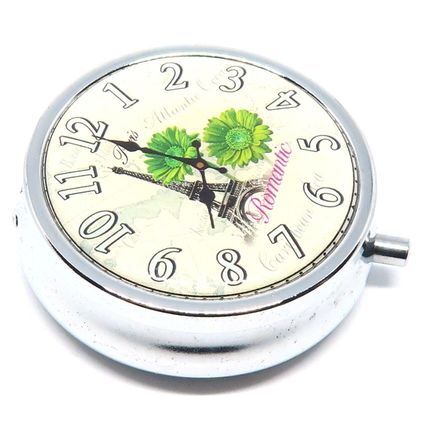 Eiffel Tower Clock Face Pill Box 1.5 CM Carte Postal - Christmas Gift Storage
