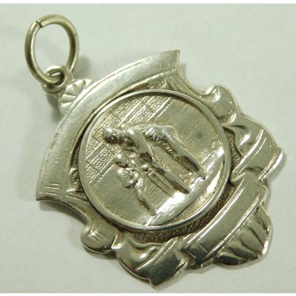 Sterling Silver Pocket Watch Albert Chain Cricket Fob Medal FVECL 1955 Winners
