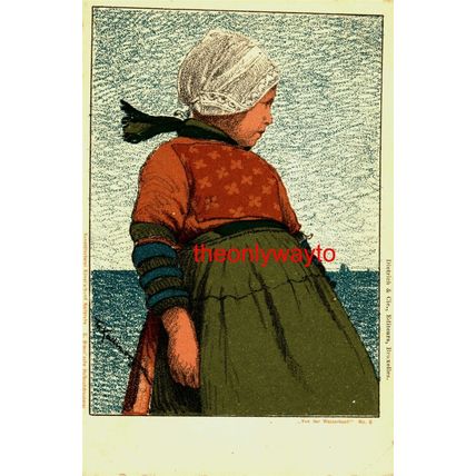 Von Der Wasserkant No 6, Young Peasant Girl, German Dietrich, Postcard. 1900s