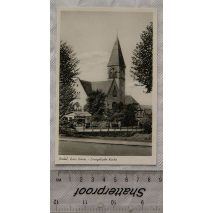 old postcard Evangelische Kieche, Brakel Germany
