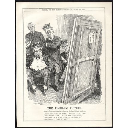 PROBLEM PICTURE 1910 Leonard Raven-Hill House of Lords Reform PUNCH CARTOON