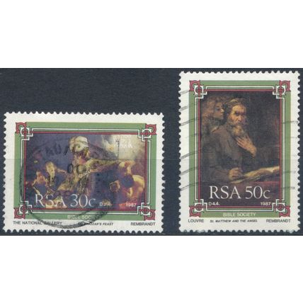 The Bible Society: 30c & 50c - South Africa 1987 - F H - SG 627/8 (B)