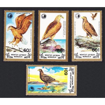 Mongolia White-tailed Sea Eagle 4v 1988 MNH SG#1963-1966