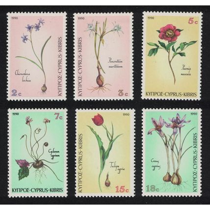 Cyprus Endangered Wild Flowers 6v 1990 MNH SG#785-790 Sc#766-771