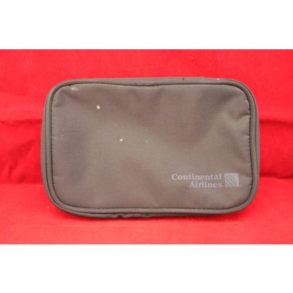 Vintage Dark Blue Continental Airlines Travel Amenity Toiletry Zipper Bag