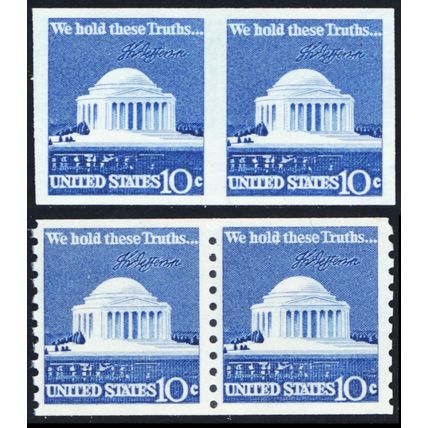 1520b, Mint NH 10¢ - Imperforate Pair Error With Normal - Stuart Katz