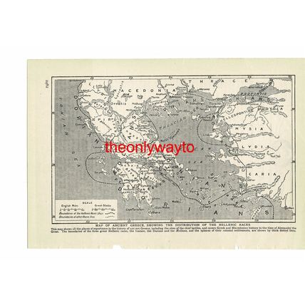 Ancient Greece, Distribution Of Hellenic Races, Book Illustration (Print), c1907