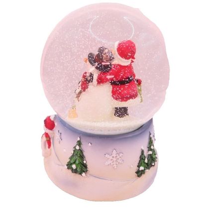Santa & Snowman Snowglobe 14 CM Musical We Wishy You a Merry Christmas Gift