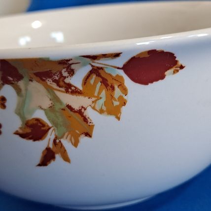 Lot 4 Royal Norfolk LEAF 6" SOUP BOWLS Cereal Thanksgiving Fall Leaves Autumn