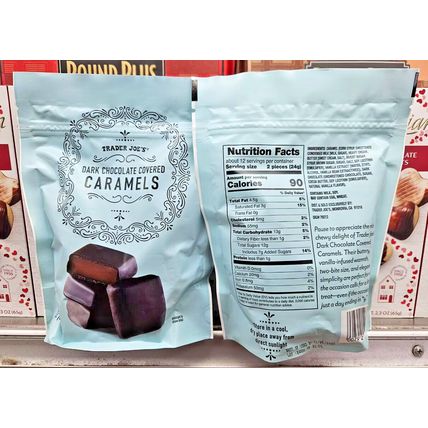 Trader Joe's Dark Chocolate Covered Caramels 10oz 284g (2 Bags)