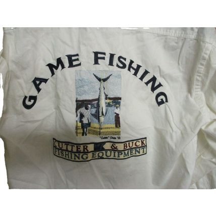 CUTTER & BUCK Fishing Jacket Mens Large Vintage Wite Button Windbreaker