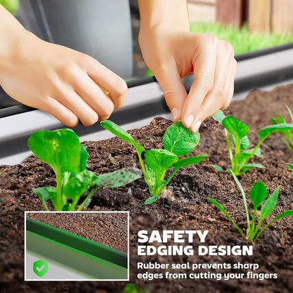Outsunny 2PCS Galvanized Raised Garden Bed, 7' X 3' X 1' Raised Beds for Gardeni
