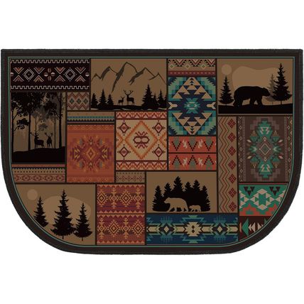 Demissle Fireplace Hearth Rug Fireplace Mats Cabin Southwestern Fireproof Fire R