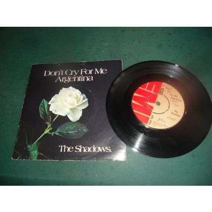 THE SHADOWS 7" SINGLE - DON'T CRY FOR ME ARGENTINA/MONTEZUMA'S REVENGE