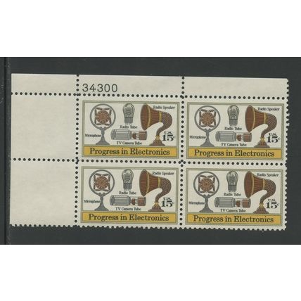 US 1502, 1973 15c Electronics Progress, UL PBof4, VF, MNH (US430)