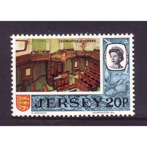 JERSEY 1970 SG 55 20p LEGISLATIVE CHAMBER U/M MINT
