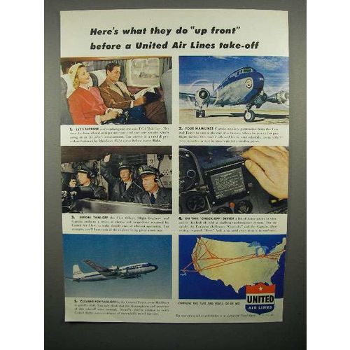1952 United Air Lines Ad - What They Do Before Take-off