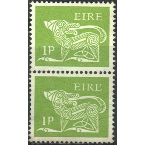 Ireland 1968 - SG248 - 1p green - Stylized Dog (Brooch) x 2 - MH