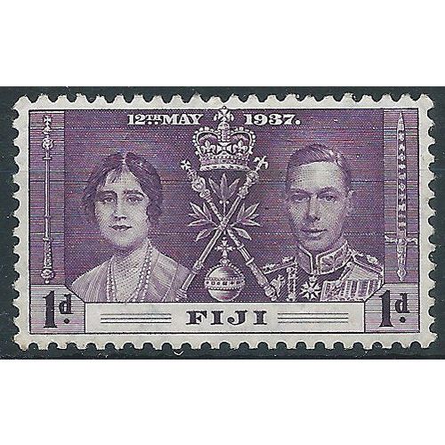 Fiji 1937 SG246 1d Purple Coronation Mounted Mint.. .