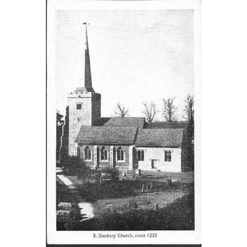 Danbury, Essex - Church (St John the Baptist) - postcard c.1950s