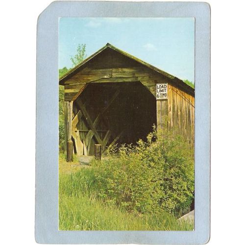 NH Landon Covered Bridge Postcard Bridge Over Cold River World Guide Numbe~386