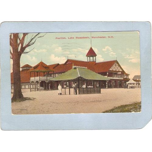 NH Manchester Amusement Park Postcard Lake Massabesic The Pavilion top_box~103