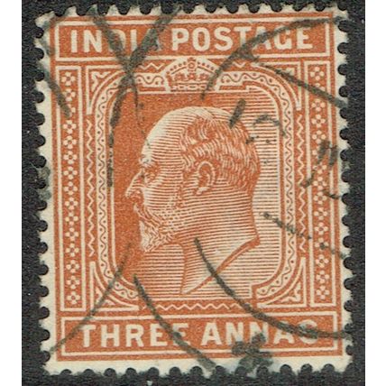 India 1902 3a Orange Brown SG127 FU