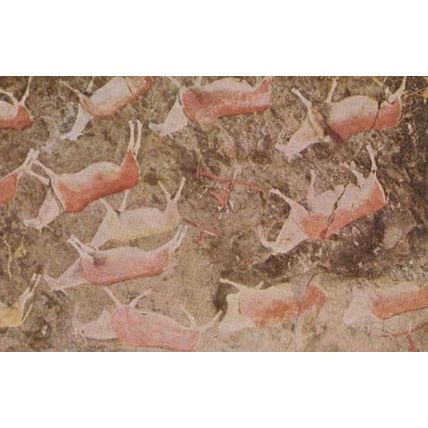 Hunting Rock Painting Zaamenkomst Maclear District Africa South African Postcard