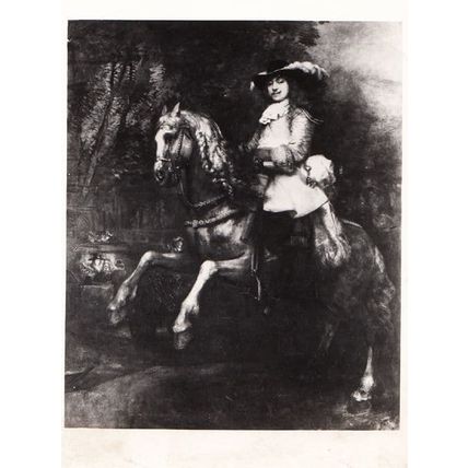 Rembrandt Horse Animal Equestrian Real Photo Art Portrait Painting Postcard