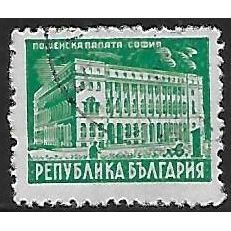 Mi 633 (ʘ): 1 L. pale green Definitive: Government Buildings: GPO, Sofia
