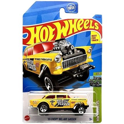 Hot Wheels - '55 Chevy Bel Air Gasser: HW Gassers #1/5 - #110/250 *Yellow*