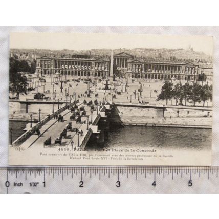 vintage postcard Paris, Pont et Place de la Concorde