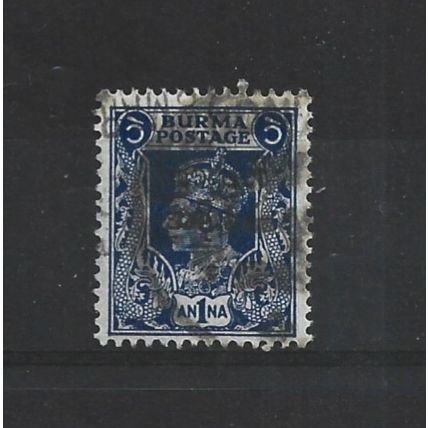 Burma.SG71 1a Blue.Fine Used.Jul25d