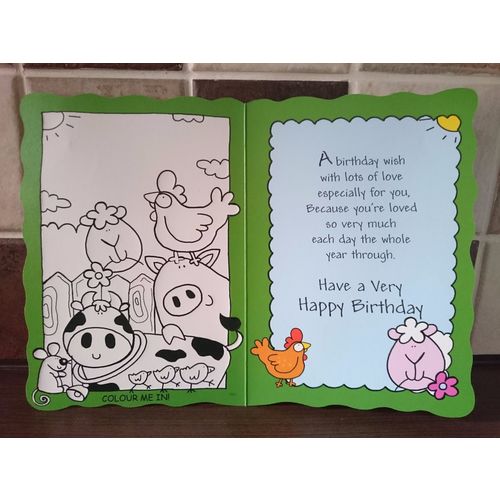 Daughter Birthday Cards - Complete with badge & colour me in inside - 0013