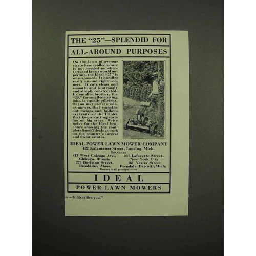 1930 Ideal 25 Power Lawn Mower Ad - Splendid