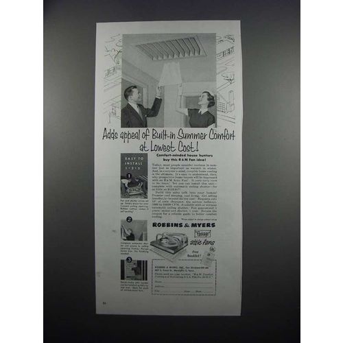 1954 Robbins & Myers Attic Fans Ad - Adds Appeal