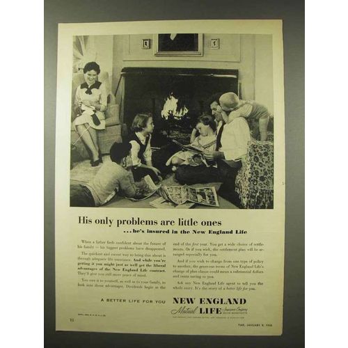 1956 New England Mutual Life Insurance Ad - Little Ones